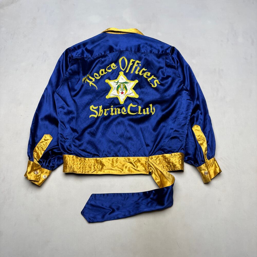 Vintage 50's Bowler's Satin Jacket Shriner Acetate Ra… - Gem